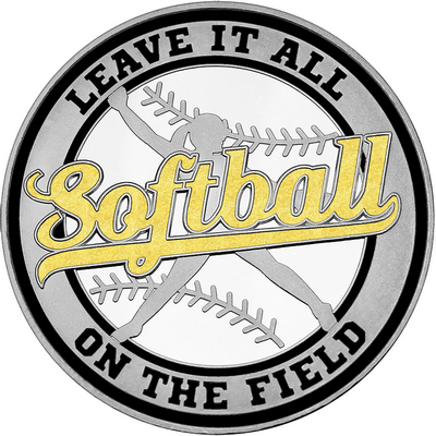 Gold "Softball" with Black Outer Circular Borders